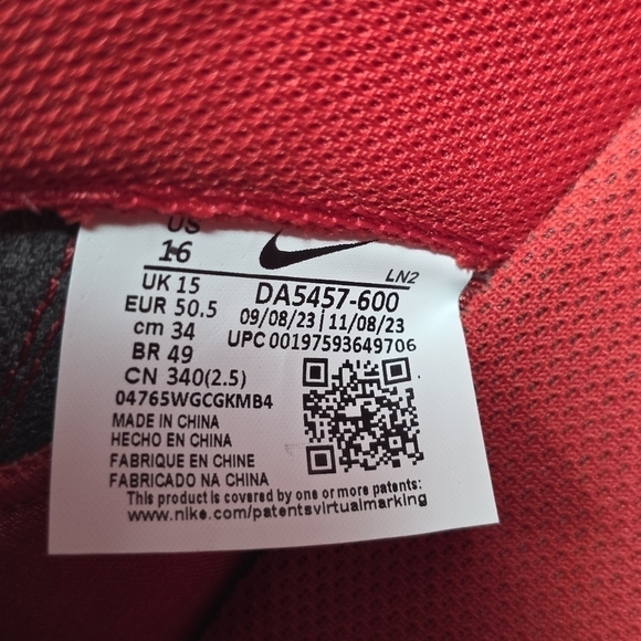 Nike Vapor Edge Elite 360 2 Red Black Football Cleats DA5457-600 Men Size 16 New main image 5